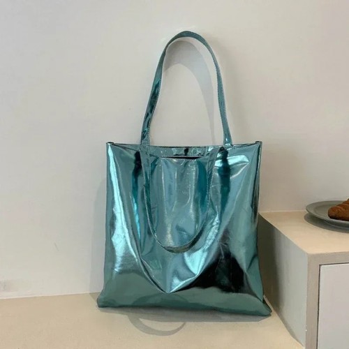 Glossy leather tote - pu, for