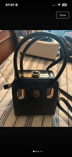 Peach patent handbag diamanté - peach,