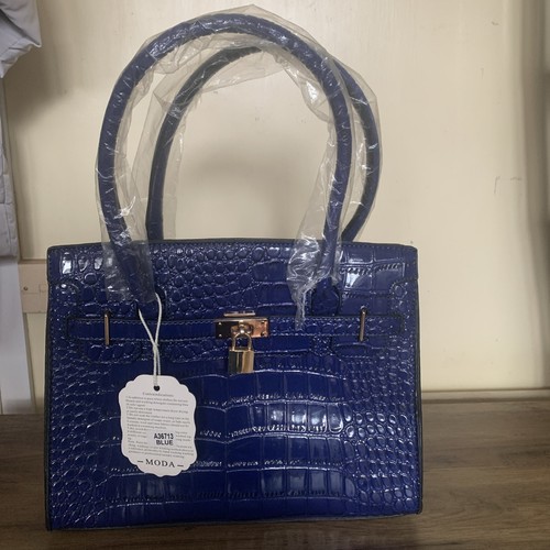 Ladies medium blue handbag - ladies,