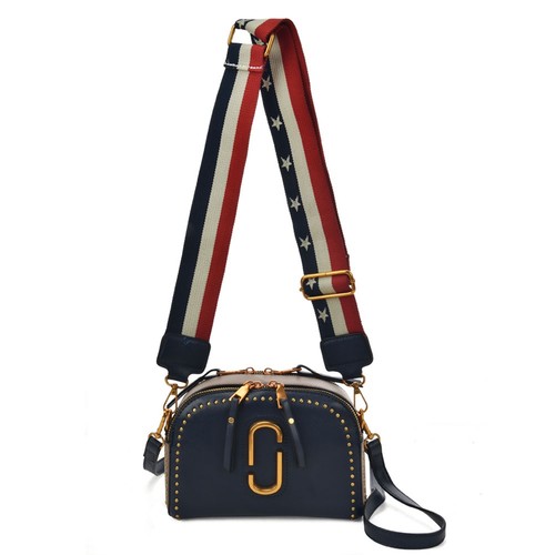 Navy leather shoulder - leather,