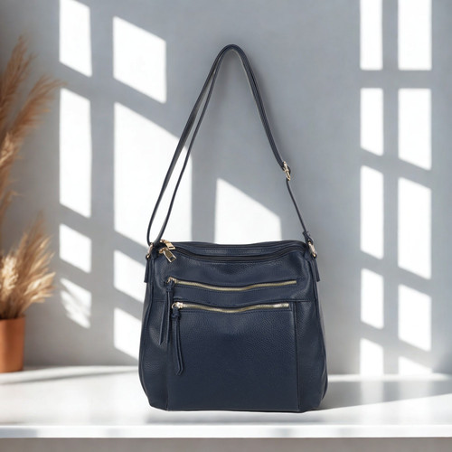 Ladies multi zip - shoulder, bag